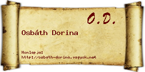 Osbáth Dorina névjegykártya